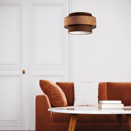 Lámpara colgante GRACE 1xE27/60W/230V diá. 40 cm marrón/beige