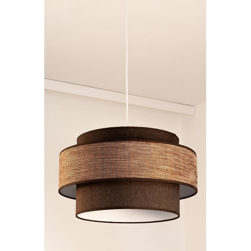 Lámpara colgante GRACE 1xE27/60W/230V diá. 40 cm marrón/beige