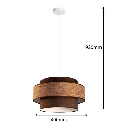 Lámpara colgante GRACE 1xE27/60W/230V diá. 40 cm marrón/beige