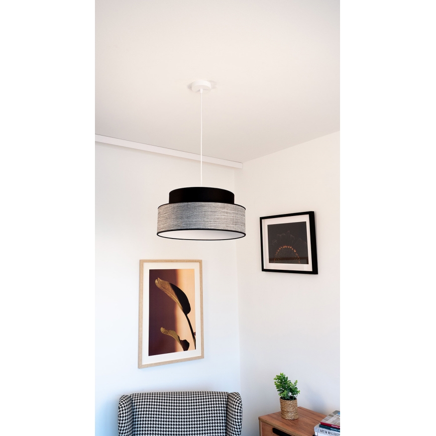 Lámpara colgante GRACE 1xE27/60W/230V diá. 40 cm negro/gris