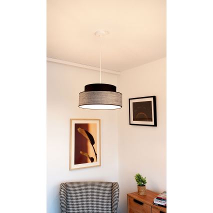 Lámpara colgante GRACE 1xE27/60W/230V diá. 40 cm negro/gris