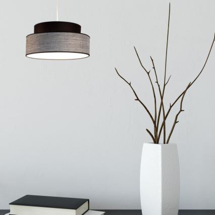 Lámpara colgante GRACE 1xE27/60W/230V diá. 40 cm negro/gris