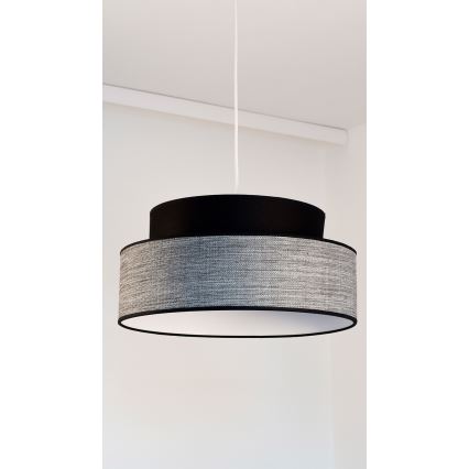 Lámpara colgante GRACE 1xE27/60W/230V diá. 40 cm negro/gris