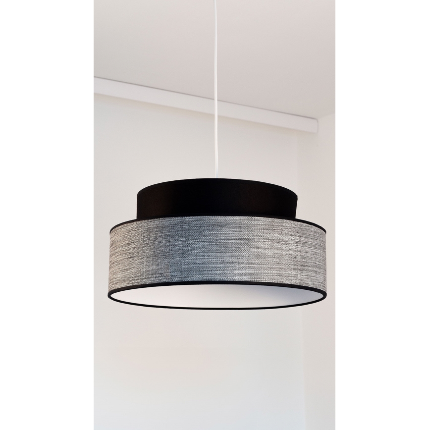 Lámpara colgante GRACE 1xE27/60W/230V diá. 40 cm negro/gris