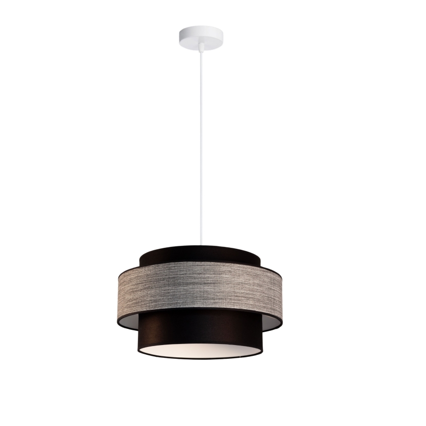 Lámpara colgante GRACE 1xE27/60W/230V diá. 40 cm negro/gris