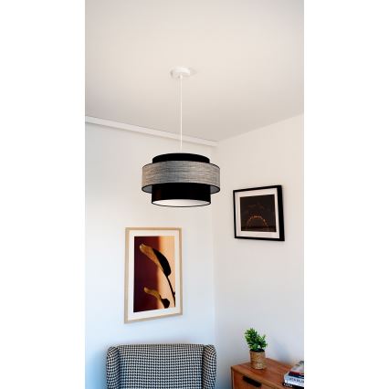 Lámpara colgante GRACE 1xE27/60W/230V diá. 40 cm negro/gris