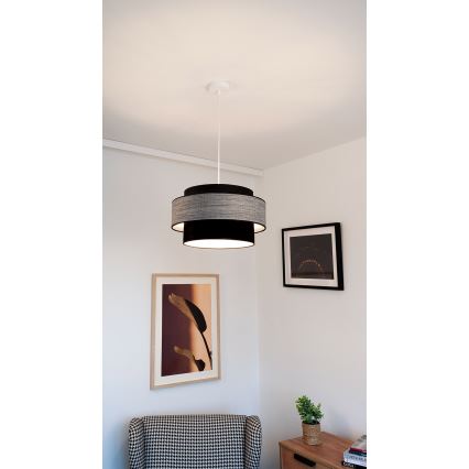 Lámpara colgante GRACE 1xE27/60W/230V diá. 40 cm negro/gris