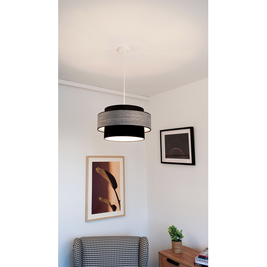 Lámpara colgante GRACE 1xE27/60W/230V diá. 40 cm negro/gris