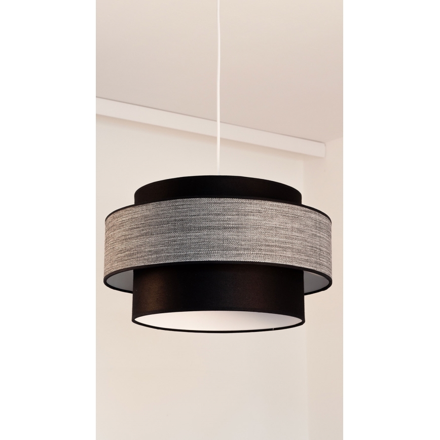 Lámpara colgante GRACE 1xE27/60W/230V diá. 40 cm negro/gris