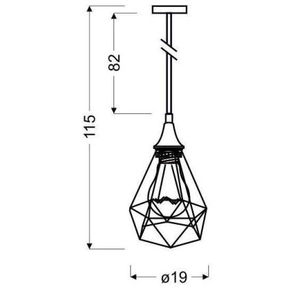 Lámpara colgante GRAF 1xE27/60W/230V