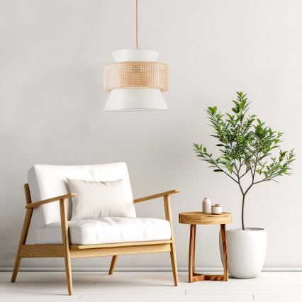 Lámpara colgante GRENADA 1xE27/20W/230V diá. 40 cm beige