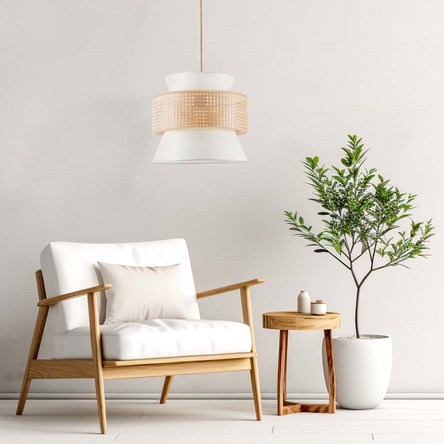 Lámpara colgante GRENADA 1xE27/20W/230V diá. 40 cm beige