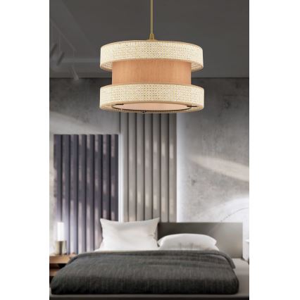 Lámpara colgante HALO 1xE27/60W/230V beige/crema