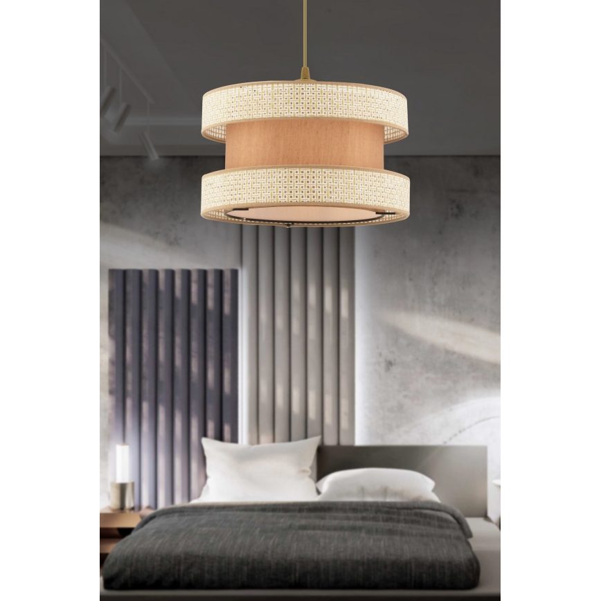 Lámpara colgante HALO 1xE27/60W/230V beige/crema