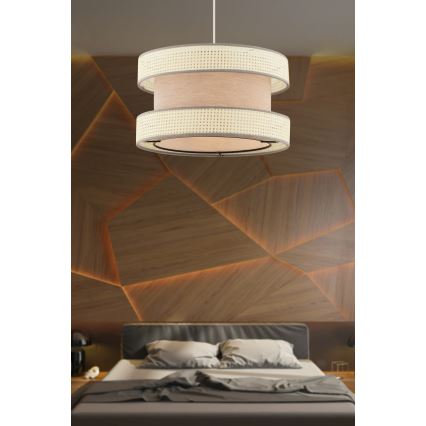 Lámpara colgante HALO 1xE27/60W/230V beige/crema