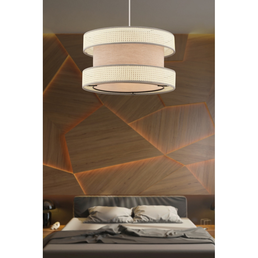Lámpara colgante HALO 1xE27/60W/230V beige/crema