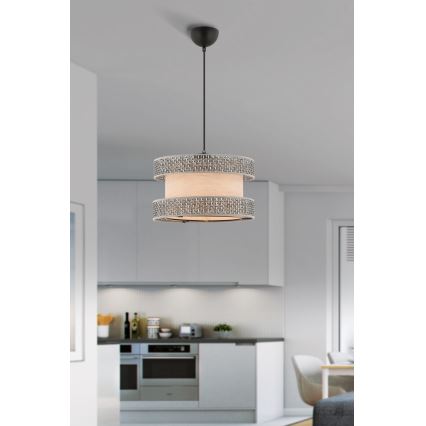 Lámpara colgante HALO 1xE27/60W/230V beige/gris