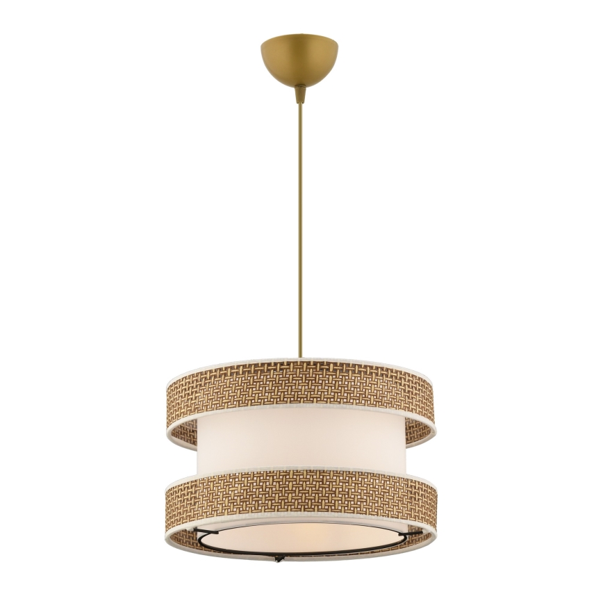 Lámpara colgante HALO 1xE27/60W/230V crema/beige