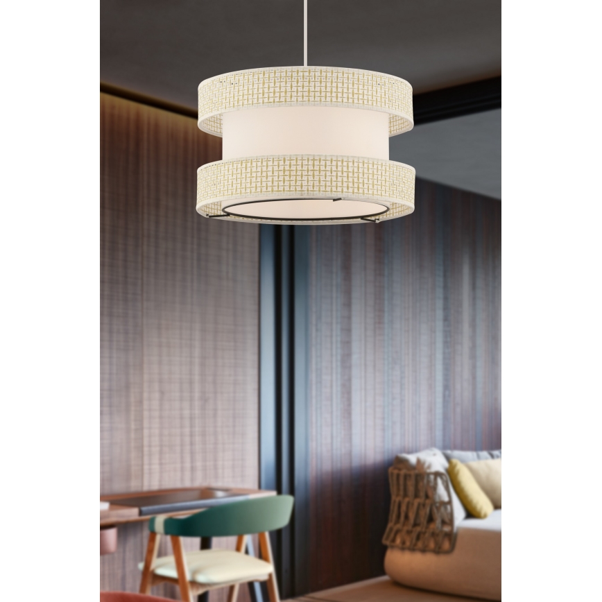 Lámpara colgante HALO 1xE27/60W/230V crema