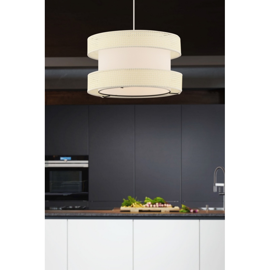 Lámpara colgante HALO 1xE27/60W/230V crema