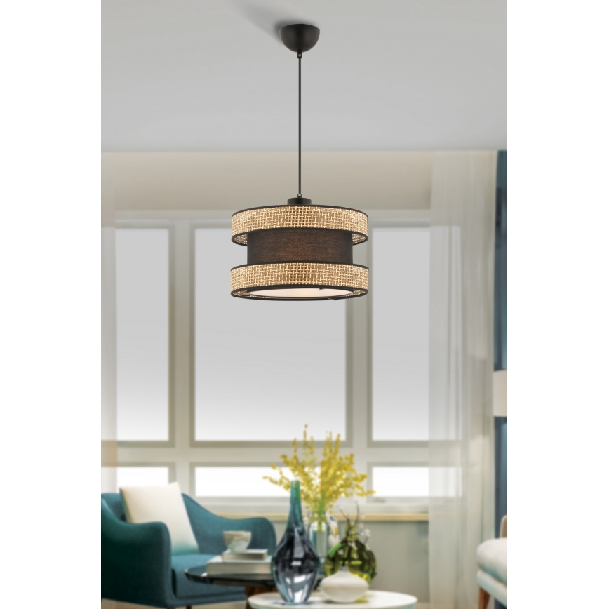 Lámpara colgante HALO 1xE27/60W/230V marrón/beige