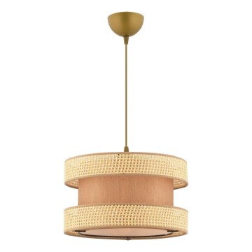 Lámpara colgante HALO 1xE27/60W/230V marrón/beige