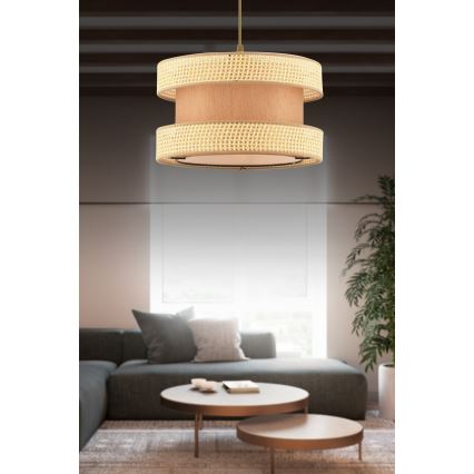 Lámpara colgante HALO 1xE27/60W/230V marrón/beige
