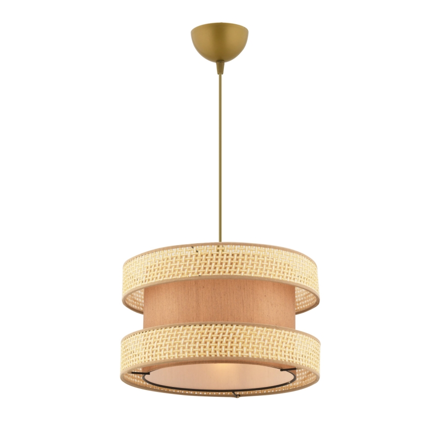 Lámpara colgante HALO 1xE27/60W/230V marrón/beige