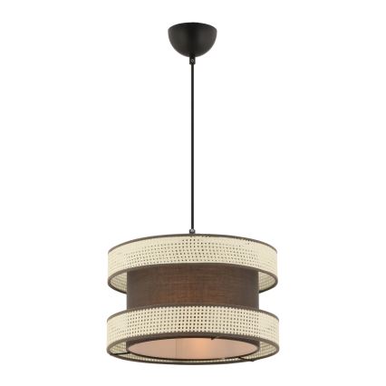Lámpara colgante HALO 1xE27/60W/230V marrón/crema