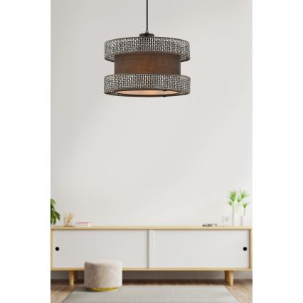 Lámpara colgante HALO 1xE27/60W/230V marrón/gris