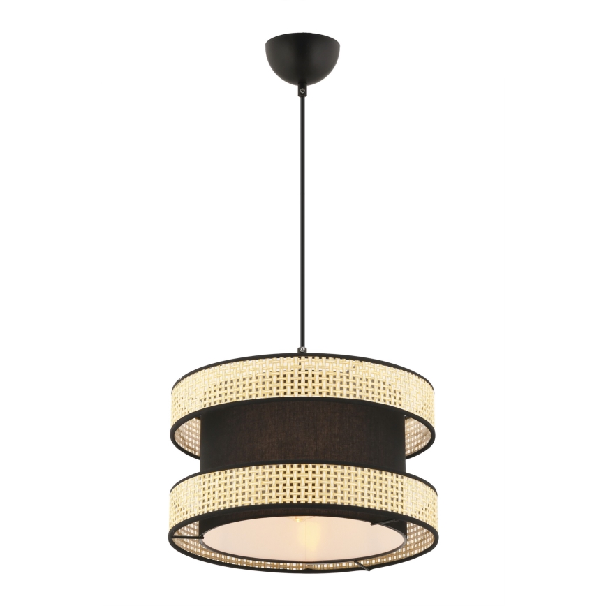 Lámpara colgante HALO 1xE27/60W/230V negra/beige