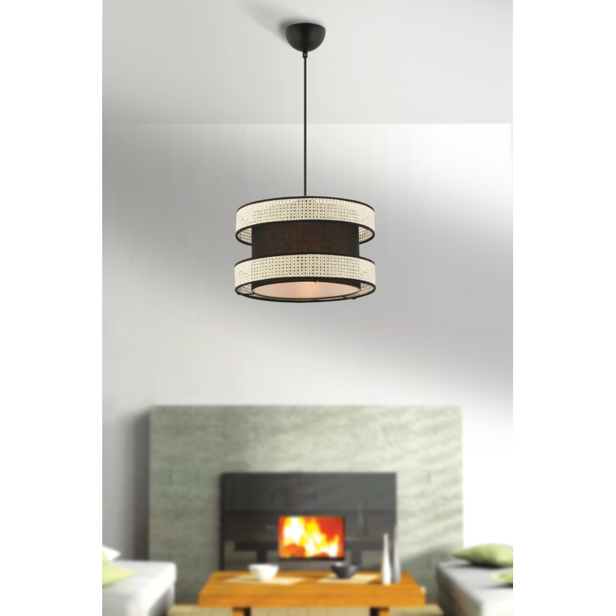 Lámpara colgante HALO 1xE27/60W/230V negro/crema