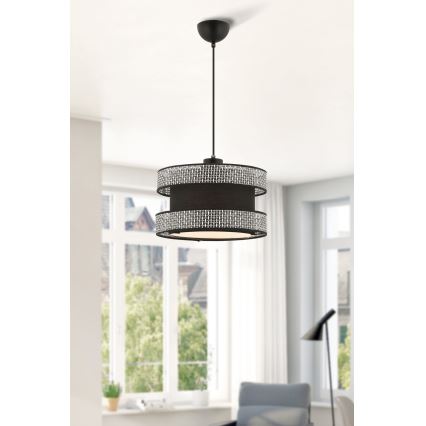 Lámpara colgante HALO 1xE27/60W/230V negro/gris