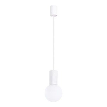 Lámpara colgante HALO 1xG9/8W/230V diá. 12 cm blanco