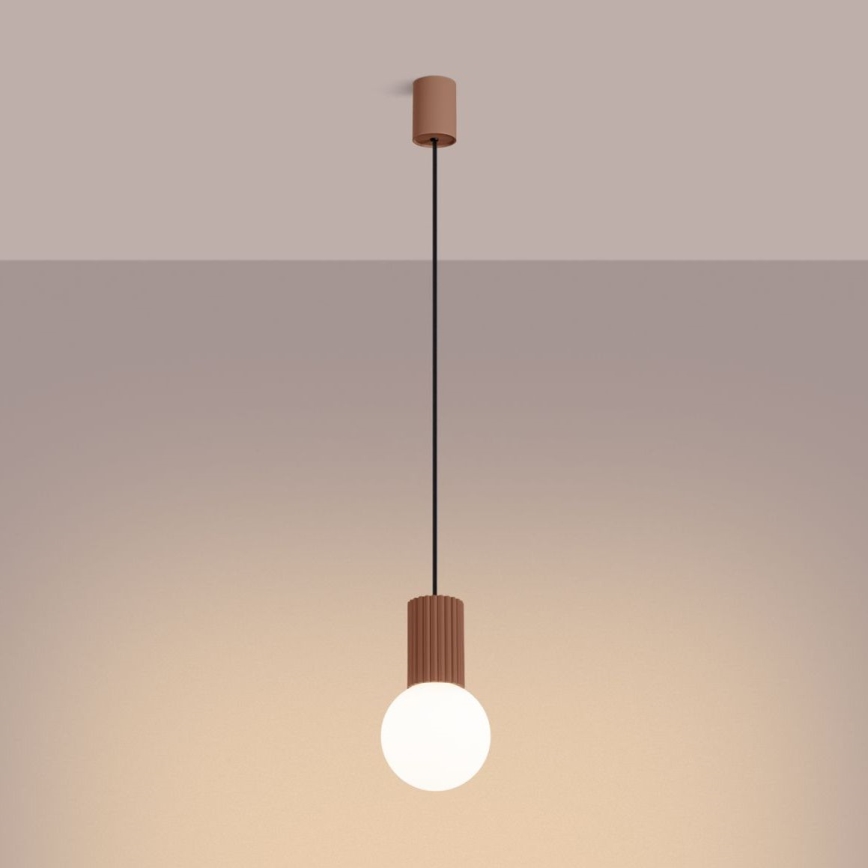 Lámpara colgante HALO 1xG9/8W/230V diá. 12 cm marrón