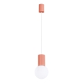 Lámpara colgante HALO 1xG9/8W/230V diá. 12 cm rosa