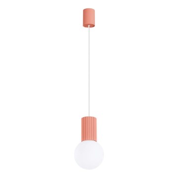 Lámpara colgante HALO 1xG9/8W/230V diá. 12 cm rosa