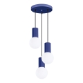 Lámpara colgante HALO 3xG9/8W/230V diá. 25 cm azul