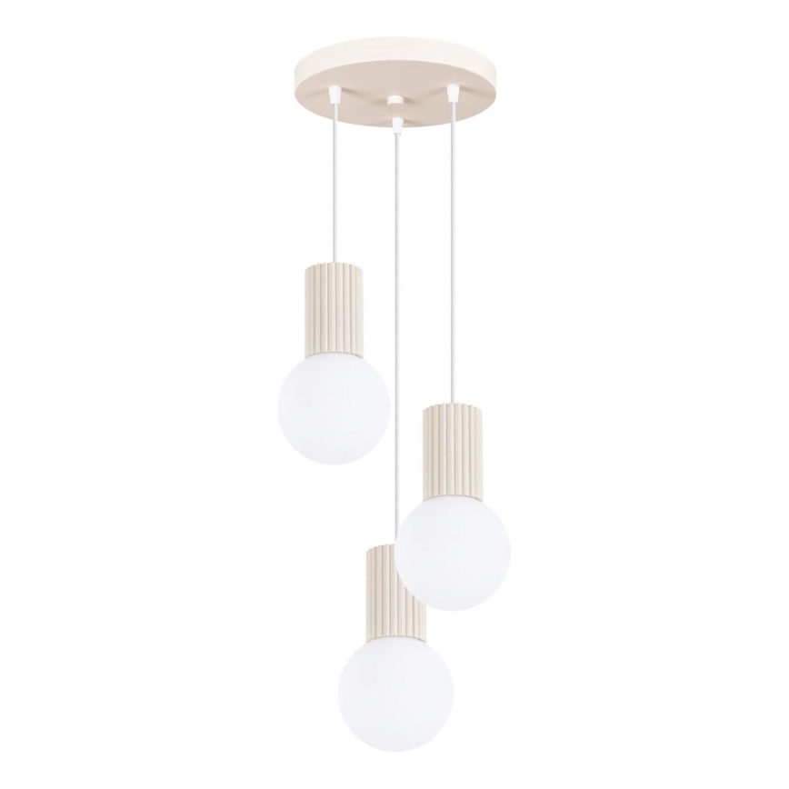 Lámpara colgante HALO 3xG9/8W/230V diá. 25 cm color crema