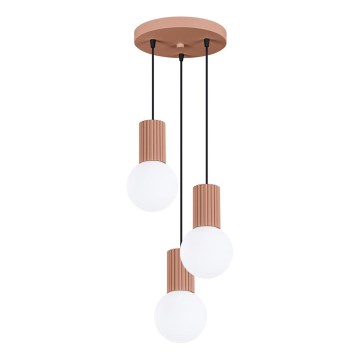 Lámpara colgante HALO 3xG9/8W/230V diá. 25 cm marrón