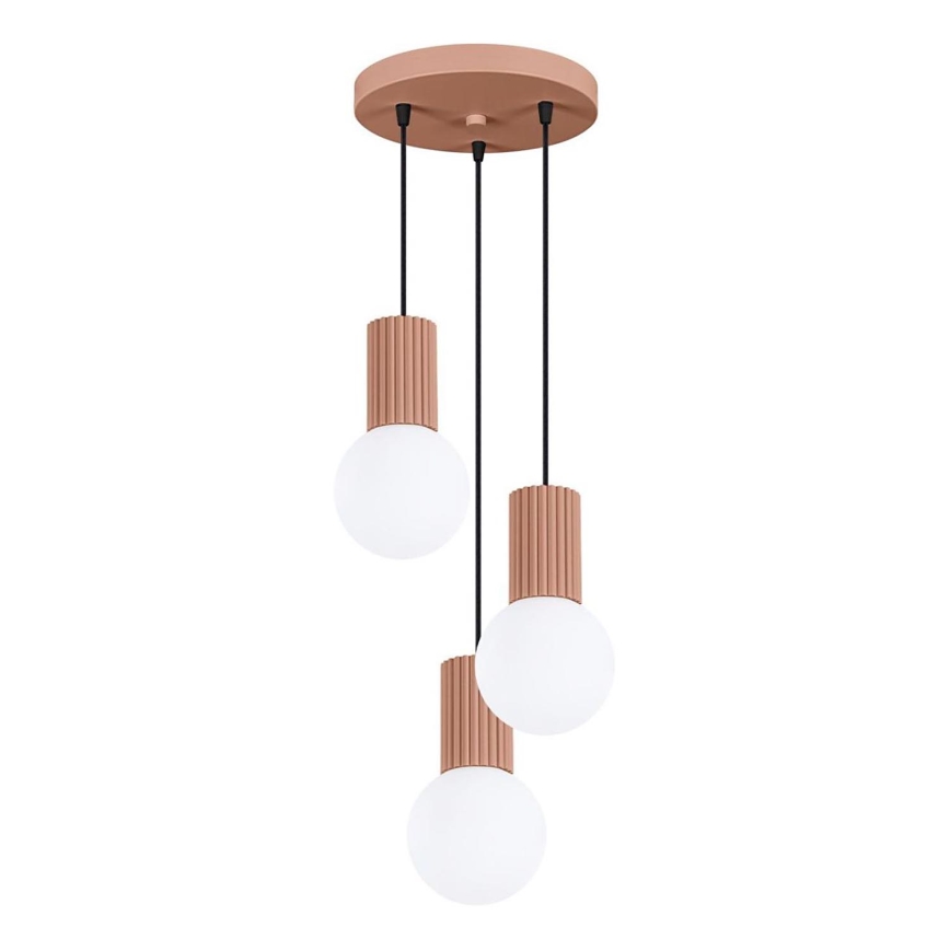 Lámpara colgante HALO 3xG9/8W/230V diá. 25 cm marrón