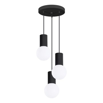 Lámpara colgante HALO 3xG9/8W/230V diá. 25 cm negro