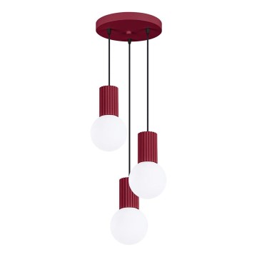 Lámpara colgante HALO 3xG9/8W/230V diá. 25 cm rojo