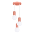 Lámpara colgante HALO 3xG9/8W/230V diá. 25 cm rosa