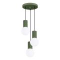 Lámpara colgante HALO 3xG9/8W/230V diá. 25 cm verde