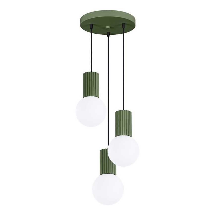 Lámpara colgante HALO 3xG9/8W/230V diá. 25 cm verde