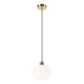 Lámpara colgante HARMA 1xE27/15W/230V diá. 20 cm blanco/dorado