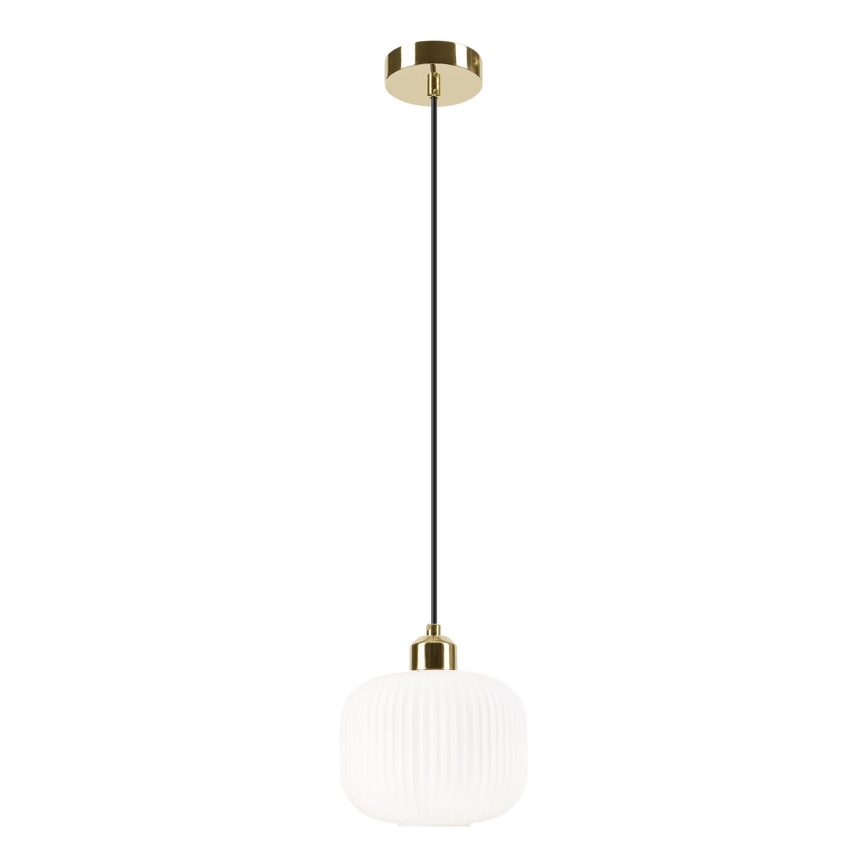 Lámpara colgante HARMA 1xE27/15W/230V diá. 20 cm blanco/dorado