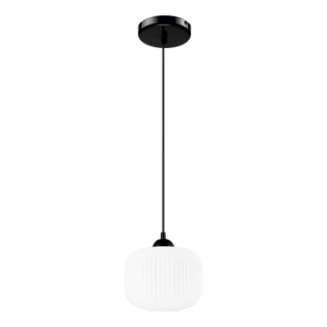 Lámpara colgante HARMA 1xE27/15W/230V diá. 20 cm blanco/negro