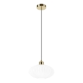 Lámpara colgante HARMA 1xE27/15W/230V diá. 25 cm blanco/dorado